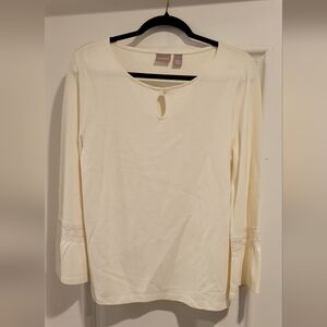 Chico's Size 1 off‎ white Blouse